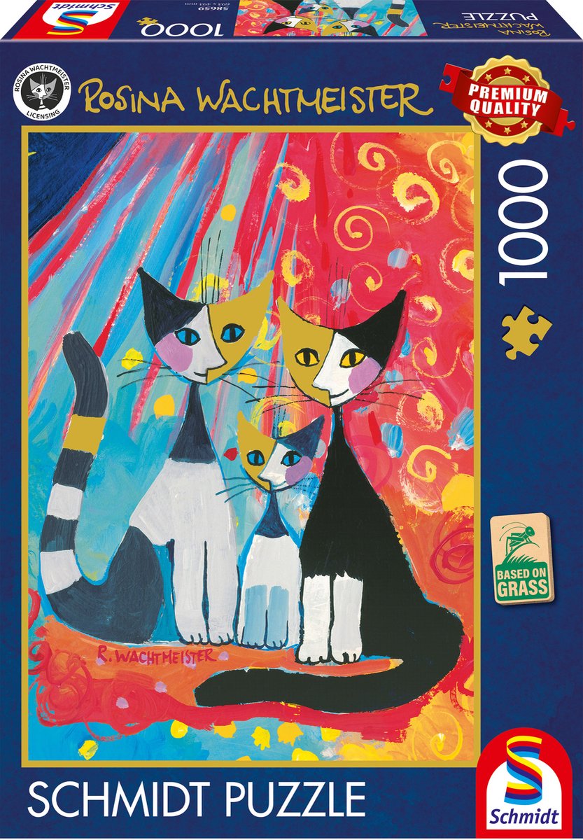 Schmidt - Puzzle - Glückliche Katzenfamilie - Rosina Wachtmeister - 1000 Teile - Erwachsene - ab 12 Jahren