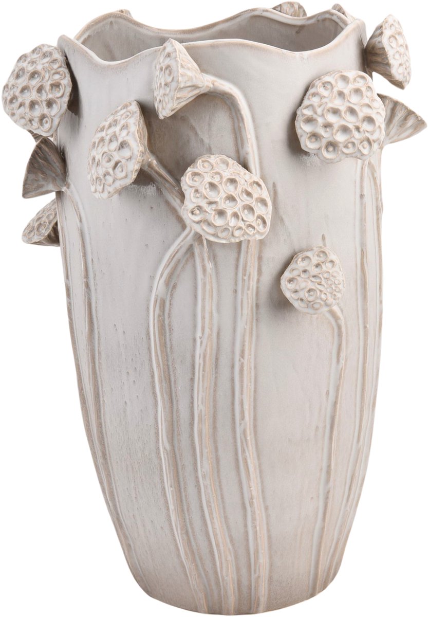 HD Collection Vase Lotus Steingut 27,5x25,5x35cm