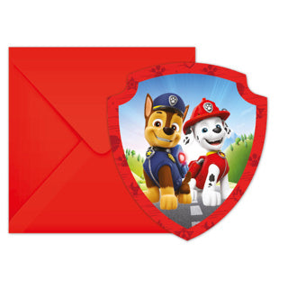 Paw Patrol Einladungen 6 Stück | 2 Stk