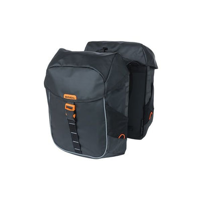 Basil Miles Tarpaulin – Doppelte Fahrradtasche, wasserdicht, 34L, schwarzorange