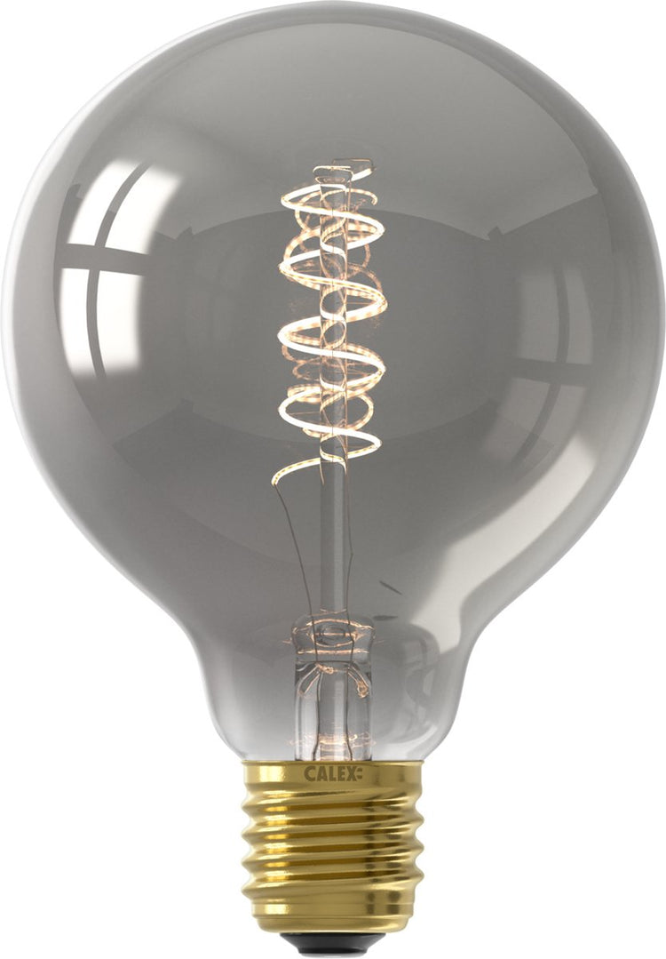 Calex-Filament-LED-Lampe – E27 – Vintage-Lichtquelle – 9,5 cm – Titan – 4 W – dimmbar