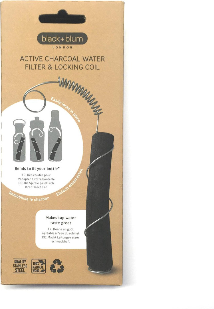 Black Blum Black+Blum Eau Good Wasserfilter mit Edelstahl-Spiralfeder-Geschenkbox – Anthrazit – 60 Gramm – Schwarz