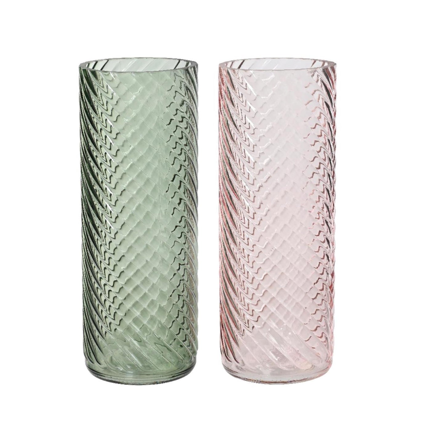 Decoris Vase aus Glas mit Relief, H26,5 cm