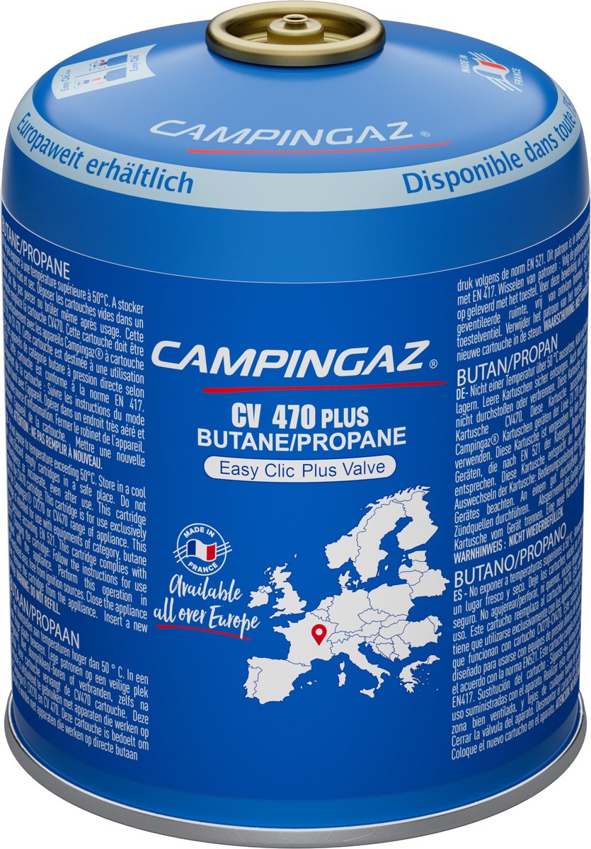 Campingaz cv470 plus Kartusche – 1 Stück – Klicksystem – 450 g Isobutan-Propan – Gas