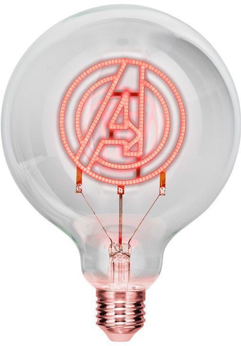 Paladone Marvel Avengers dekorative LED-Neon-E27-Schraubbirne – geeignet für jede Edison-kompatible Glühbirne, offiziell lizenziertes Superhelden-Sammelgeschenk für Schlafzimmer und Häuser –