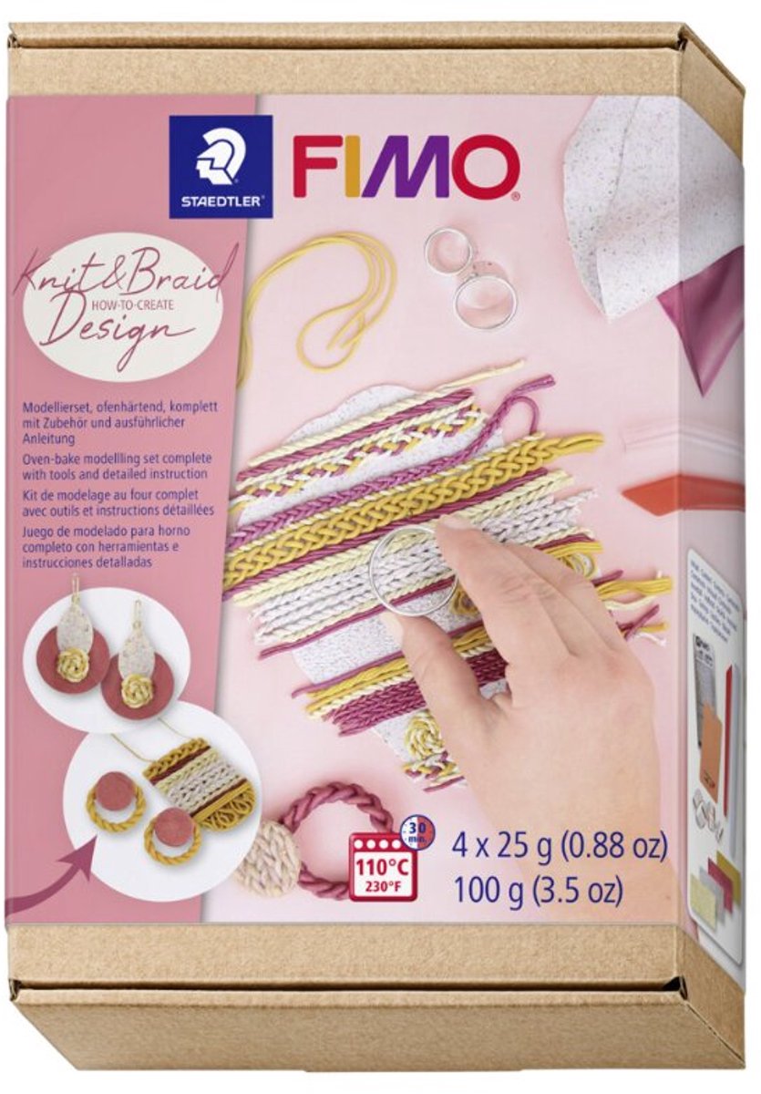 Fimo-Anleitungsset „Strickzopfdesign“