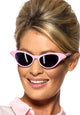 Smiffys Rock'n'Roll-Sonnenbrille für Damen in Pink – rosafarbene Damenbrille mit Strasssteinen