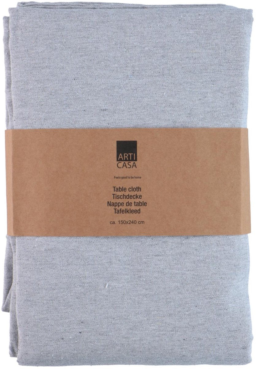 Arti casa Tischdecke 150x240 cm – Tischdecke grau – Tischdecke Materialmix Polyester Baumwolle – Tischdecke für Esstisch – einfarbiges Design