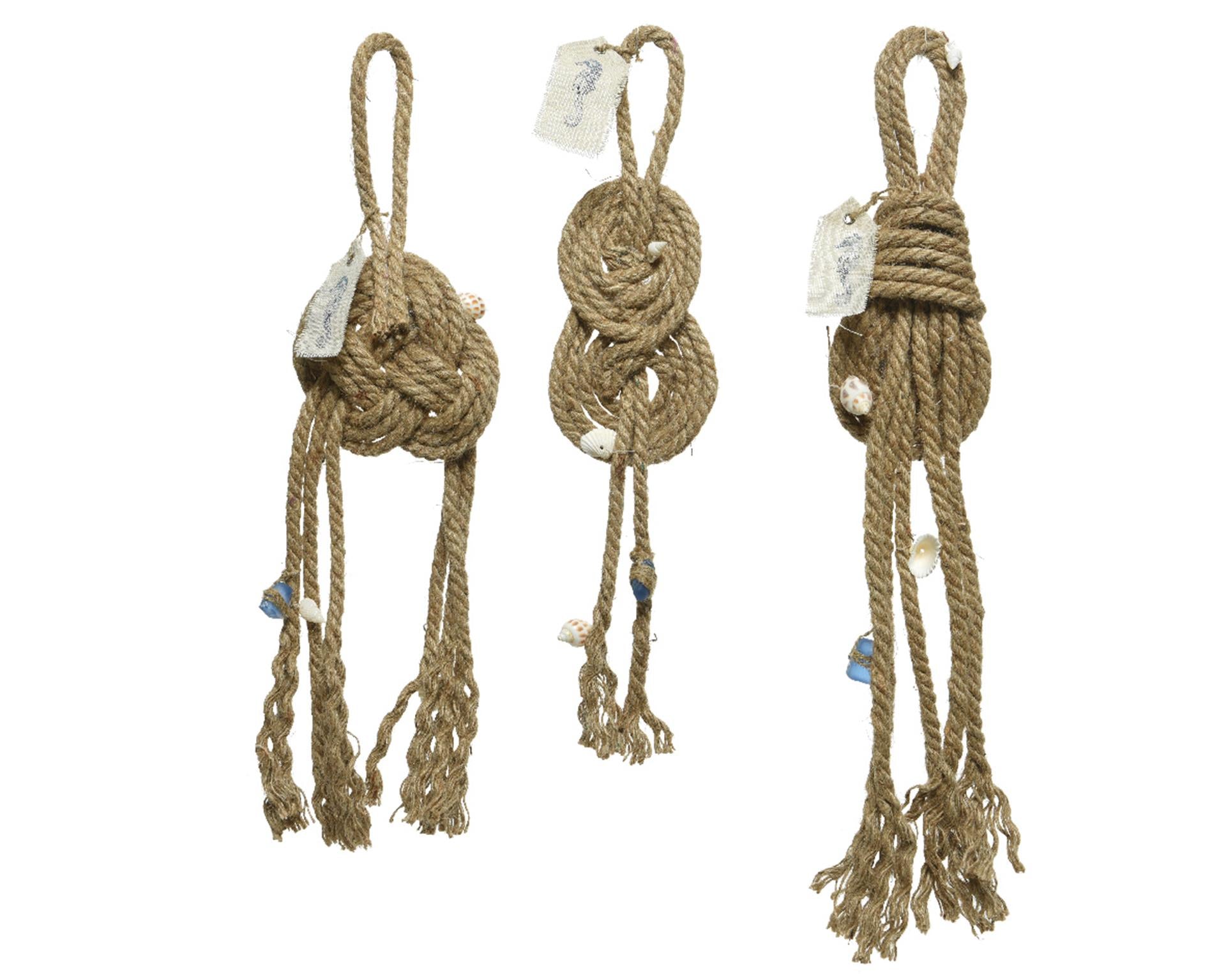 Decoris Knoten-Juteseil mit Muschel 3x10x50cm