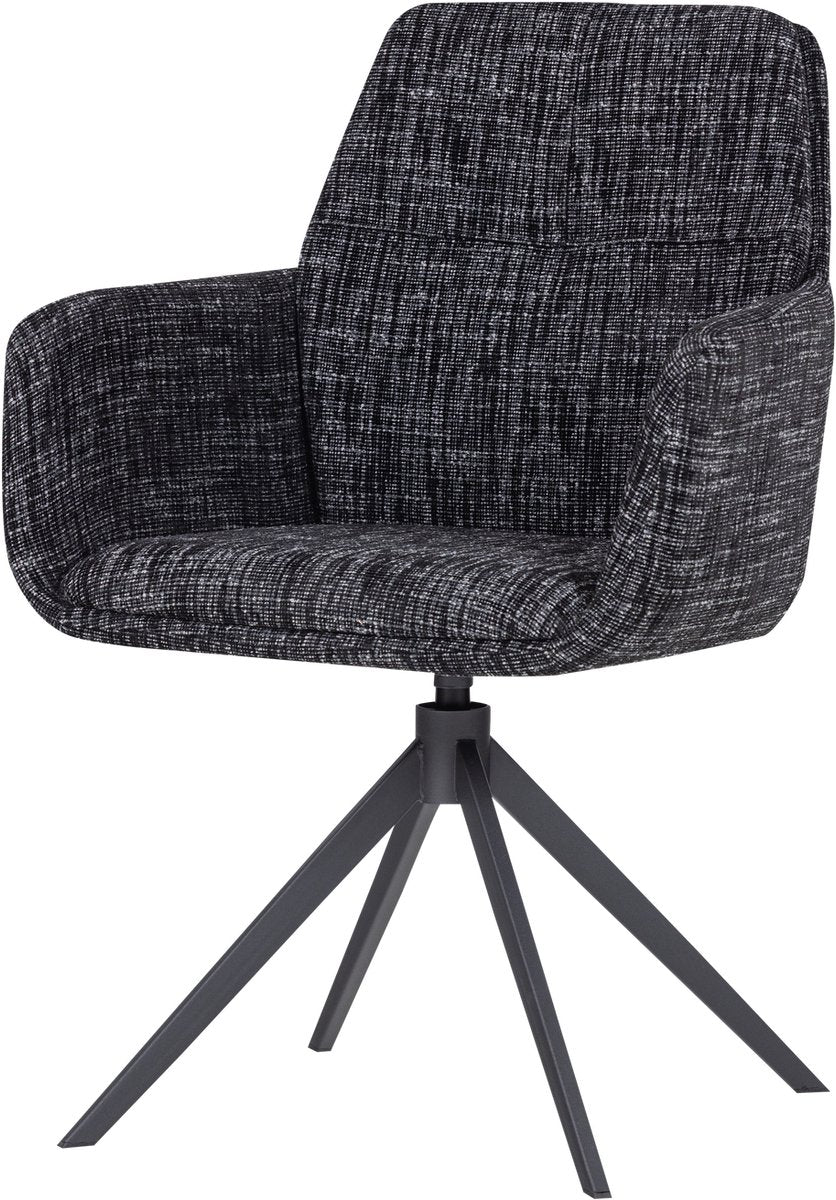 Woood Grant Esszimmerstuhl mit Armlehne – Melange – Schwarz – 88 x 61 x 63