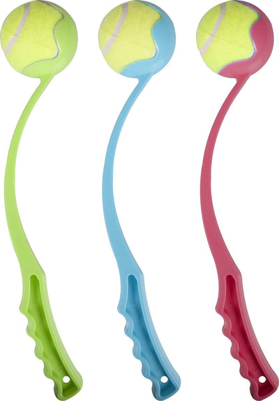 Flamingo-Hundespielzeug, Tennisball-Shooter, Hawaii – rosa, blau, rot – 38 x 6 x 6 cm