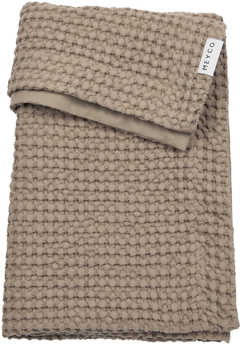 Meyco Baby-Waffel-Baumwoll-Kinderbettdecke – Taupe – 75 x 100 cm – 1,0 Tog