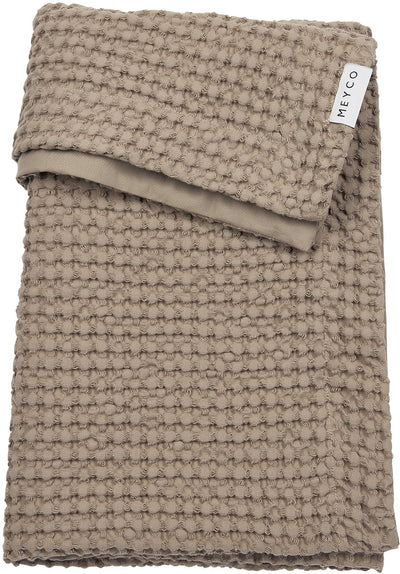 Meyco Baby-Waffel-Baumwoll-Kinderbettdecke – Taupe – 100 x 150 cm – 1,0 Tog