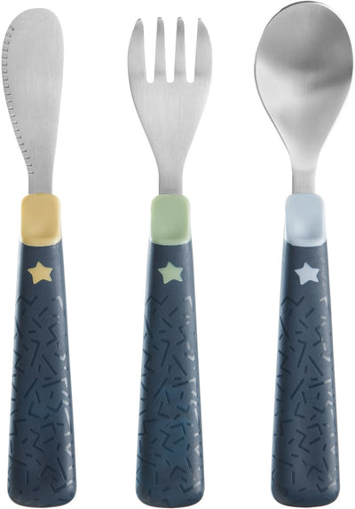 Tommee Tippee First Kinderbesteckset – ab 12 Monaten – Edelstahl – abgerundete Kanten und gut zu haltende Griffe