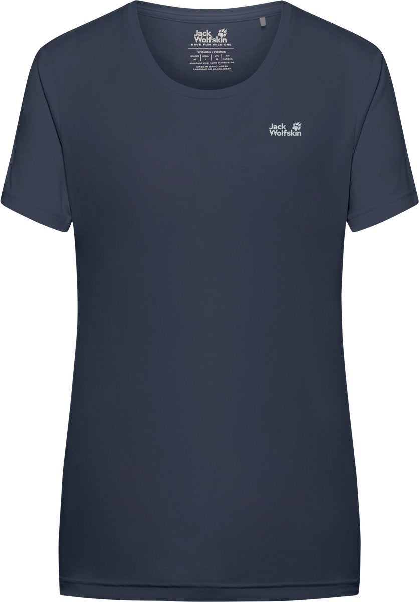 Jack Wolfskin Tech T-Shirt Damen – Damen Kurzarm – Midnight Sky