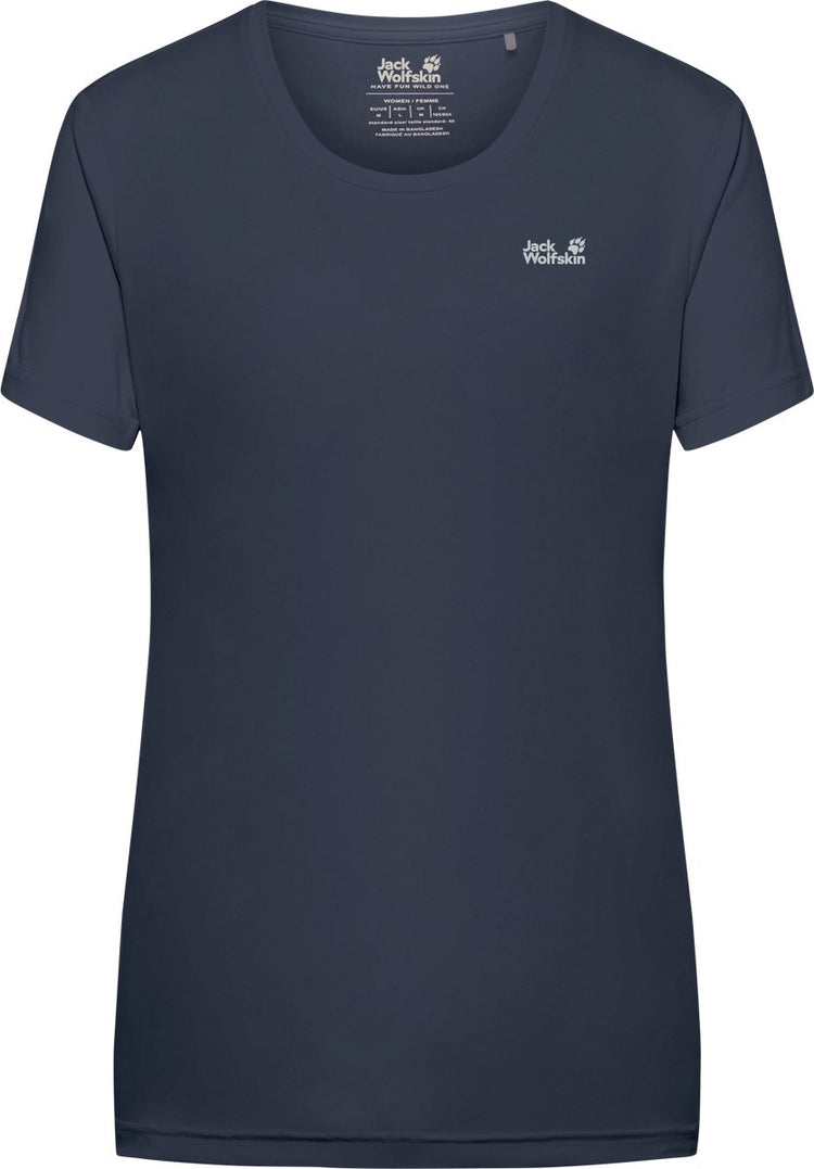 Jack Wolfskin Tech T-Shirt Damen – Damen Kurzarm – Midnight Sky
