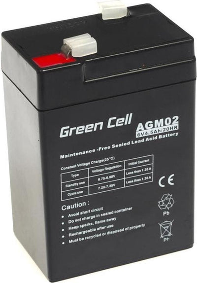 Green Cell 6 V 4,5 Ah (4,6 mm) 4500 mAh VRLA AGM-Batterie