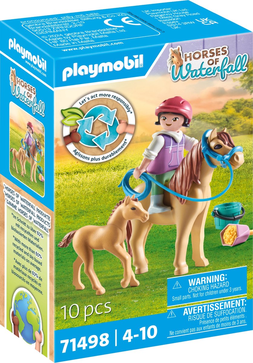 Playmobil -Pferde oder Wasserfallkind mit Pony und Fohlen 71498