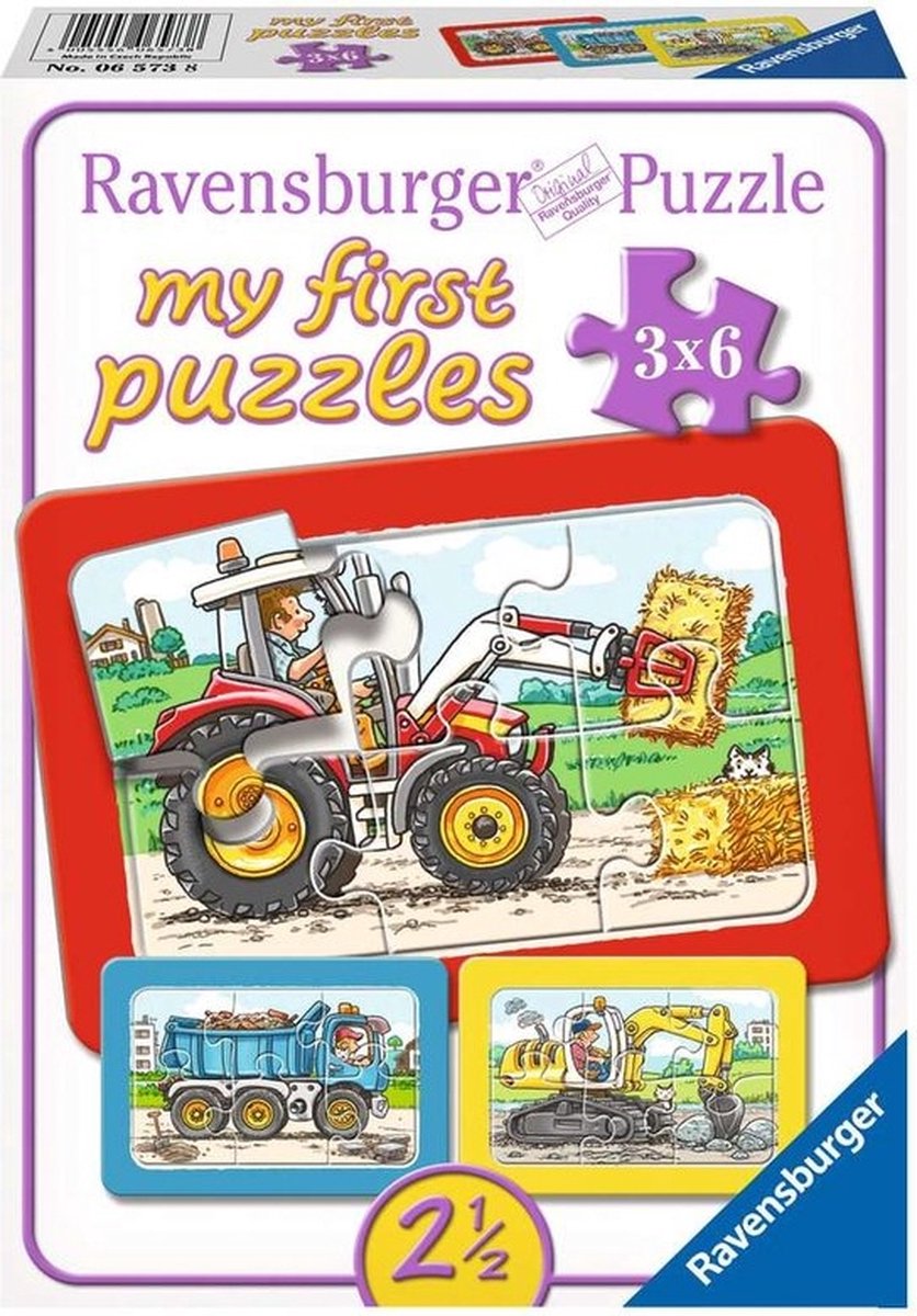 Ravensburger - Bagger -Traktor und Kippwagen 3x6 Teile