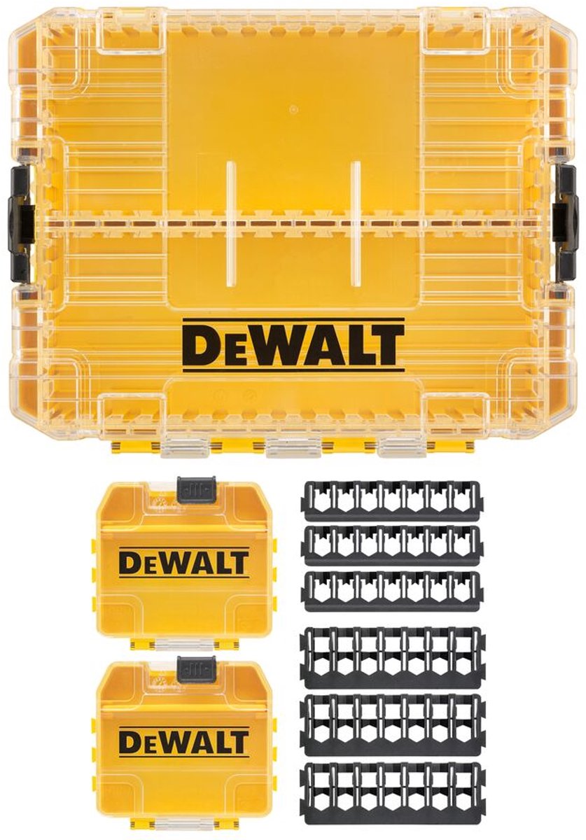 Dewalt Toughcase+ Serie – Werkzeugkoffer – mittel – transparenter Deckel