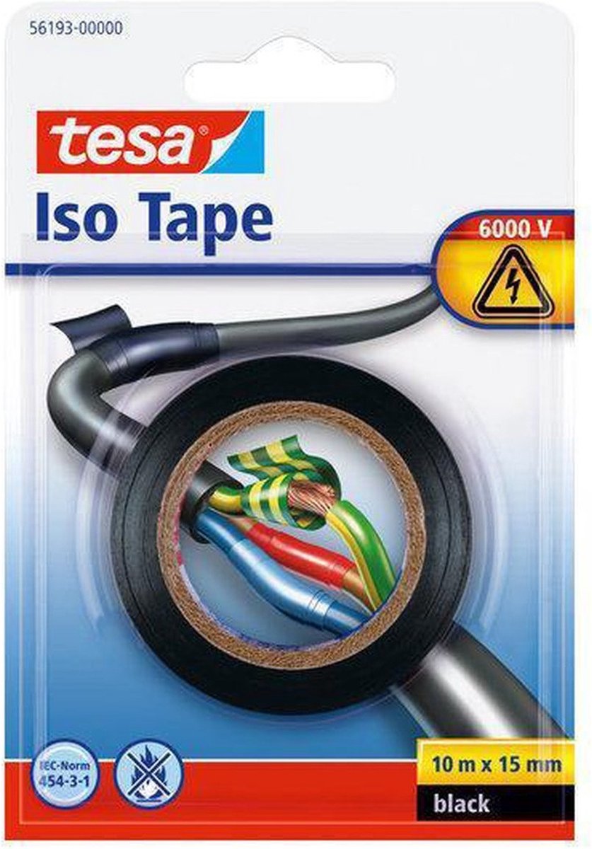 Tesa 1001725 - Isolierung 10mx15mm schwarz | 6 Stück