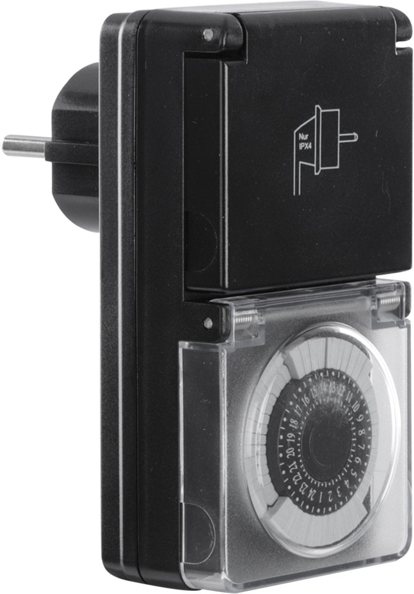 Q-Link-Stempeluhr – geerdet – IP44 – fester Reiter – 30 Minuten – schwarz