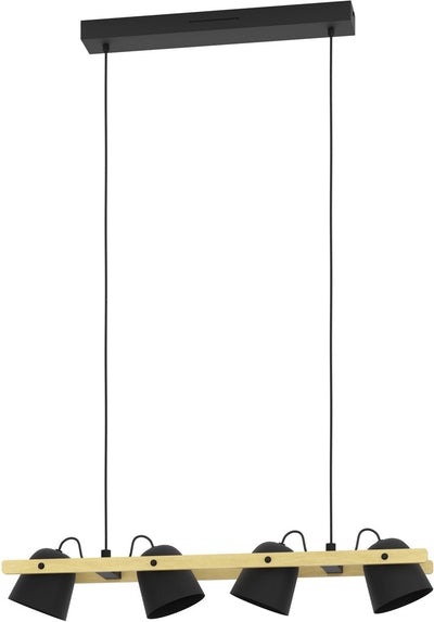 Eglo connect.z Hornwood-Z Hängelampe – 78 cm – Schwarz|Braun – verstellbares RGB-Weißlicht – dimmbar – ZigBee