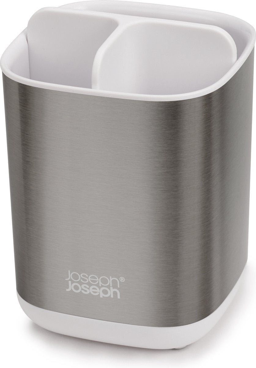 Joseph Joseph Easystore Zahnbürsten-Organizer aus Stahl – Weiß –