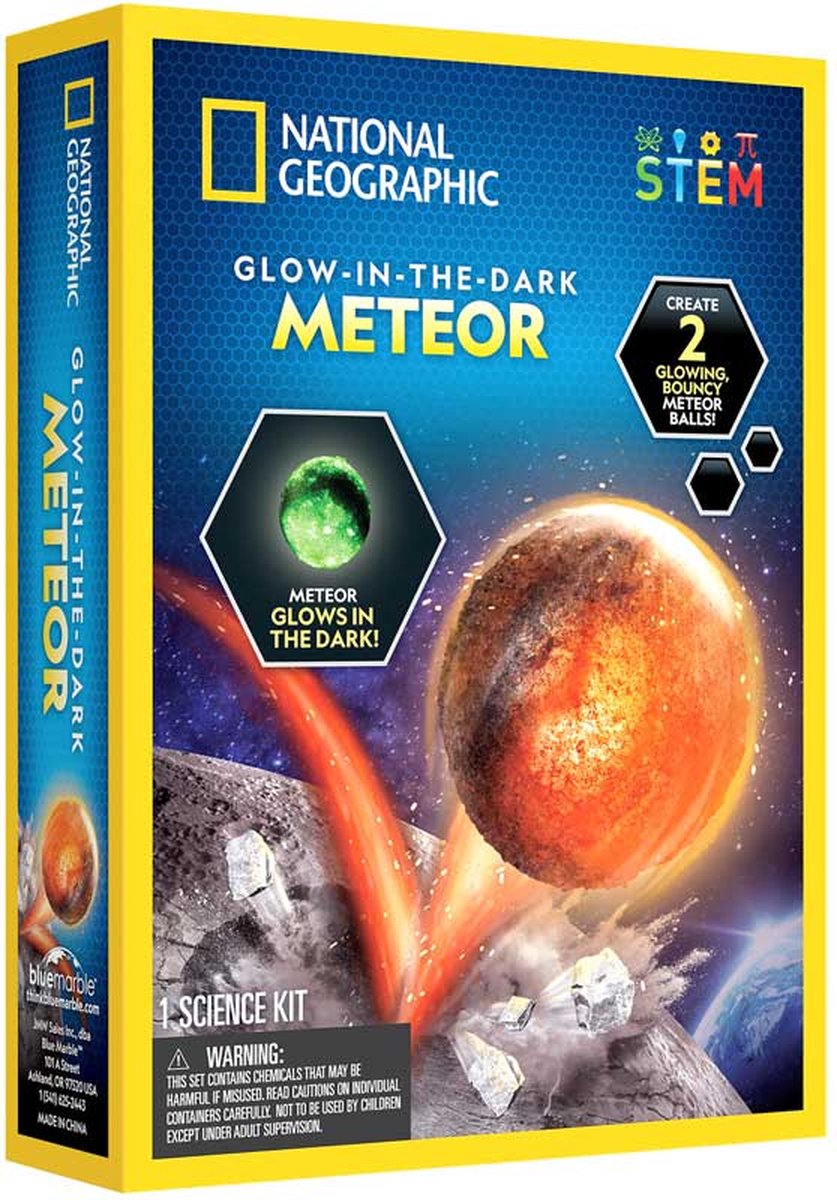 National Geographic Glow-in-the-Dark-Meteor-Wissenschaftsset – stellen Sie 2 Hüpfbälle her
