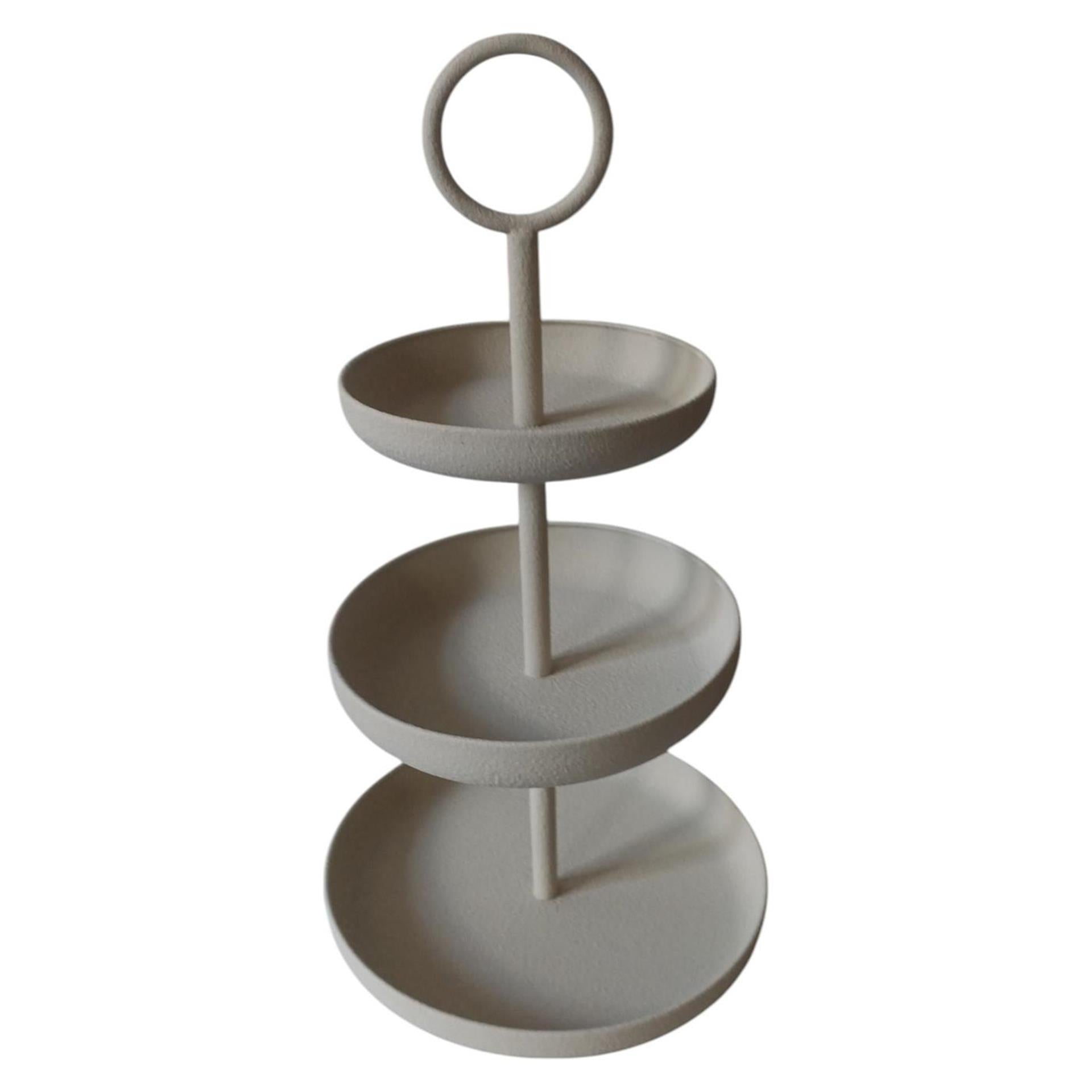 Mansion-Atmosphäre Etagere 3-lagig weiß 30x30x56,5cm