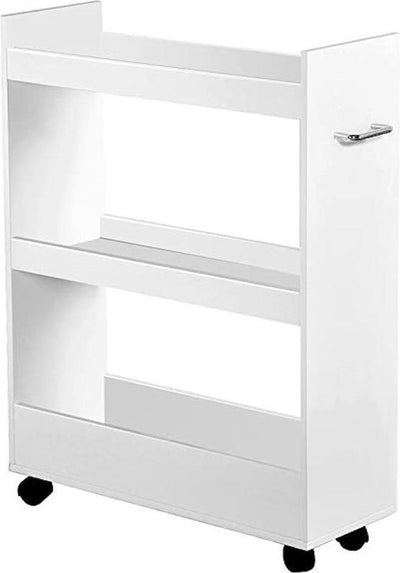 Kesper schmaler Küchenwagen | mobiler platzsparender Küchenschrank | Servierschrank mit Rollen für die Küche | zur Aufbewahrung von z. B.: Kräutern, Essig, Öl, Vorratsgläsern, Tassen etc. | Größe 22 x 79 x 60 cm. | Farbe: weiß