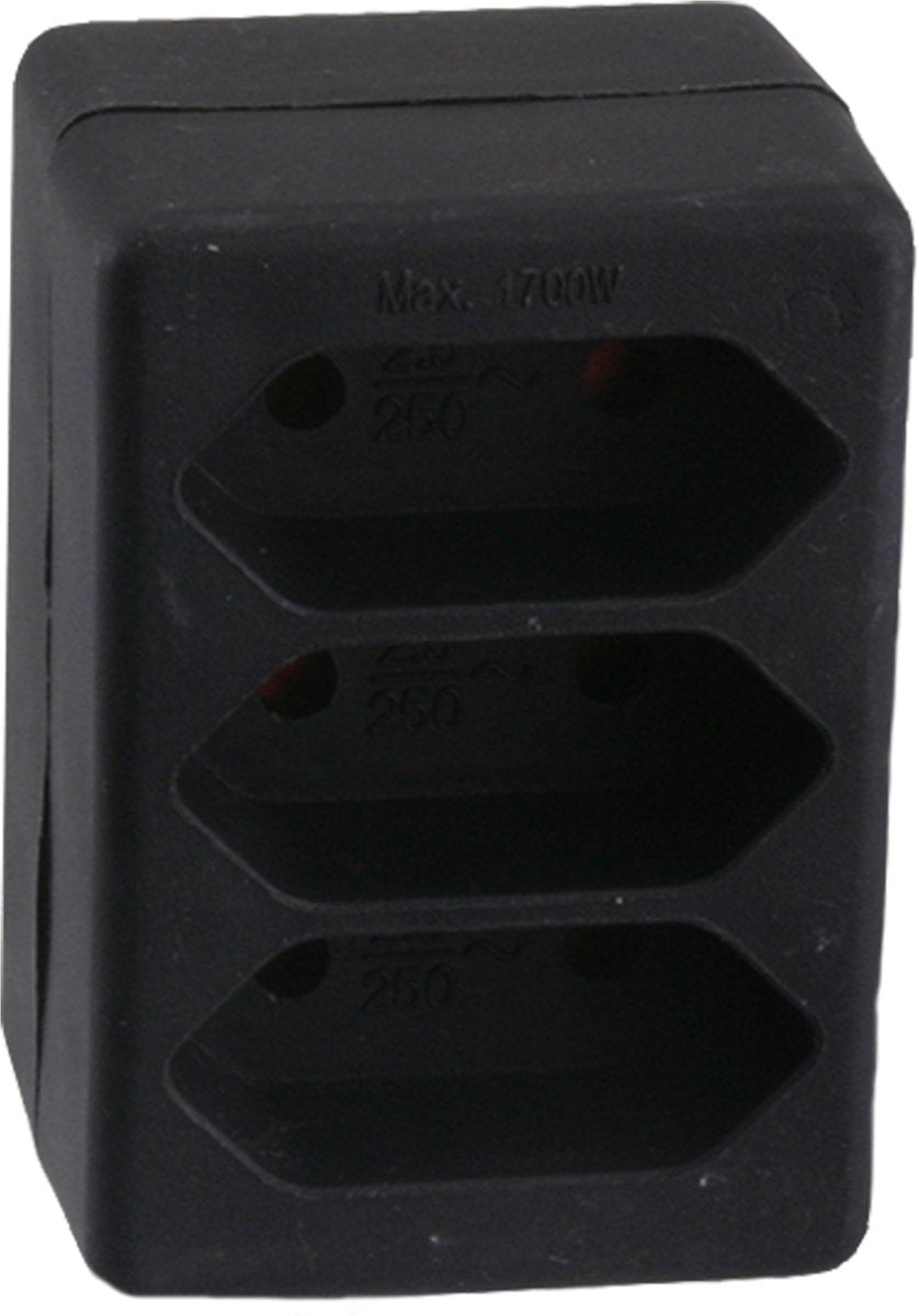 Q-Link Exin-Verteilerstecker – 3 x Euro – schwarz