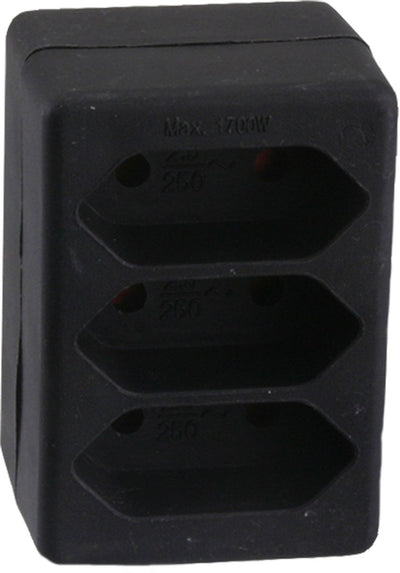 Q-Link Exin-Verteilerstecker – 3 x Euro – schwarz
