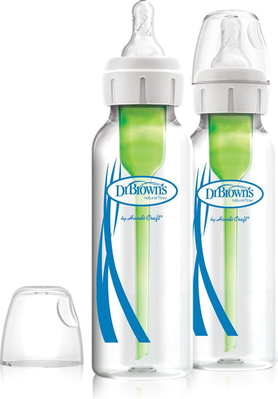 Dr. Brown's Options+ Anti-Kolik-Babyflasche – Enghalsflasche – Glas – 250 ml – 2 Stück