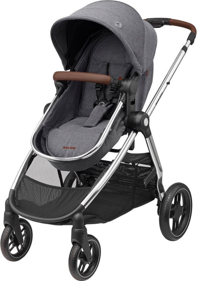 Maxi-Cosi Zelia³ Luxus-2-in-1-Kinderwagen – wendbarer Sitz – einhändig klappbar – Twillic-Grau – von der Geburt bis ca. 4 Jahre