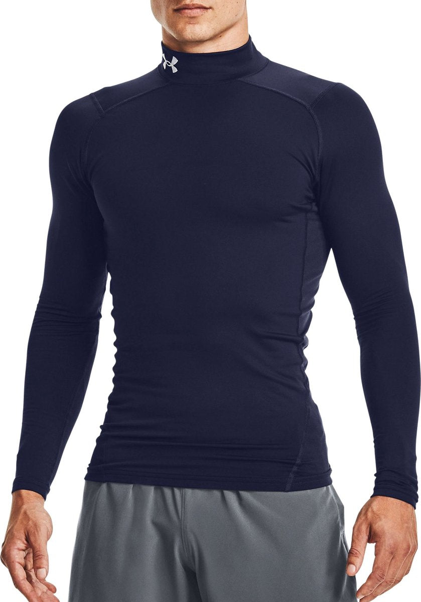 Under Armour UA CG Armour Comp Mock-Blu Herren-Sportshirt – Midnight Navy – Weiß
