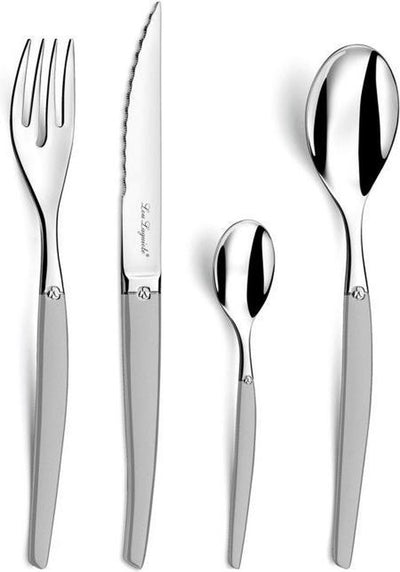 Lou Laguiole - Jet - Besteckset - 24-teilig - 6 Personen - matt - silberfarben