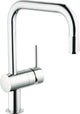 Grohe Minta Küchenarmatur – schwenkbarer U-Auslauf – ausziehbare Handbrause – Chrom – 32067000
