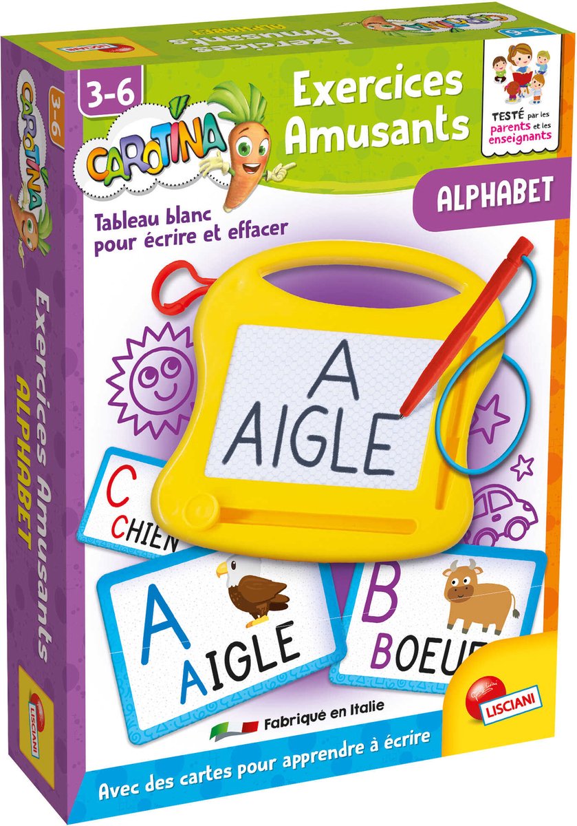 Lisciani Karotte übt lustige Alphabet-Übungen - fr