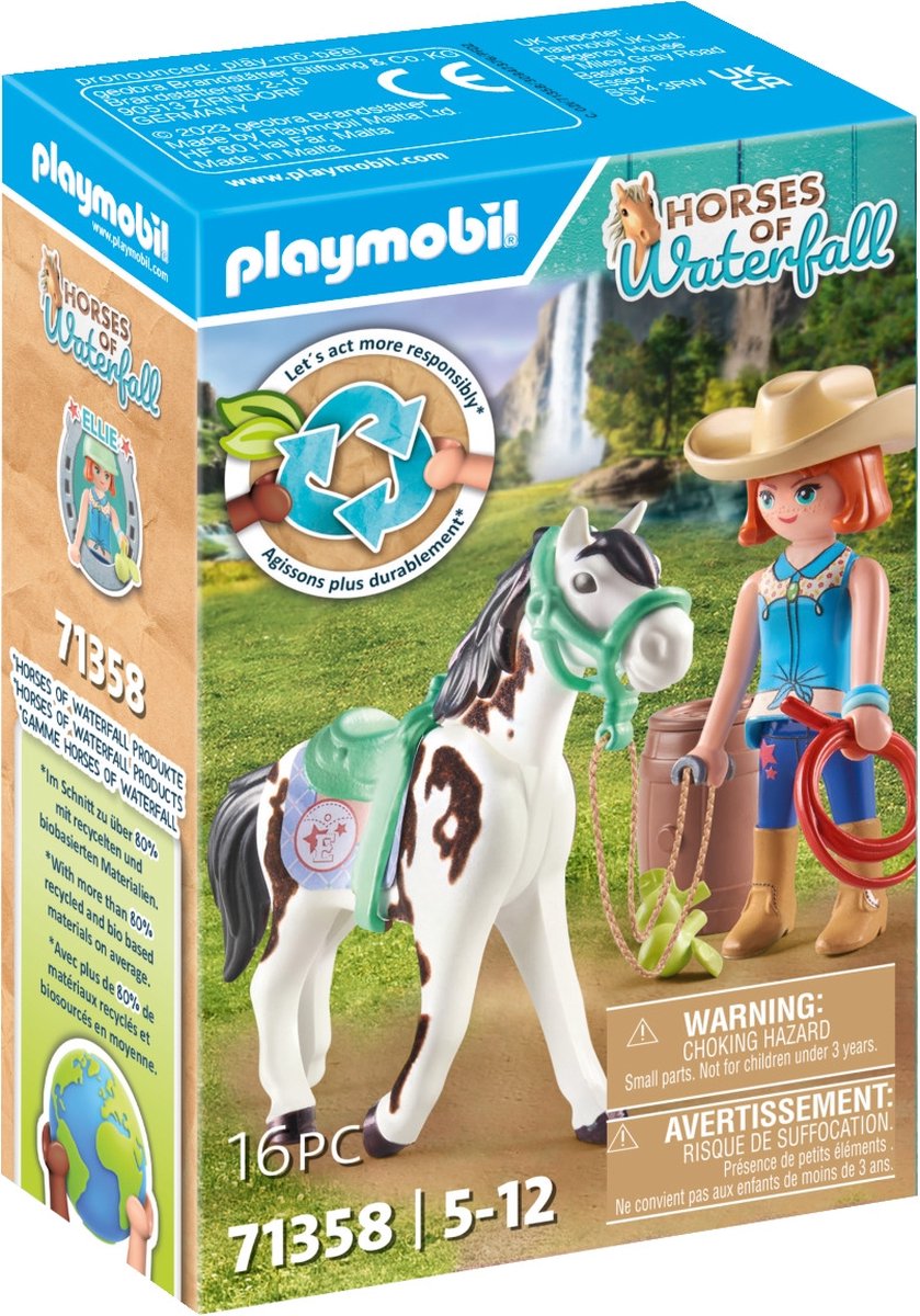Playmobil -Pferde oder Wasserfall Ellie und Sägemehlspiel Set 71358