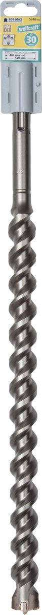 Wolfcraft – Betonbohrer 30 mm – SDS max – 520 mm lang – Hartmetall für Betonbohrer – 5348000