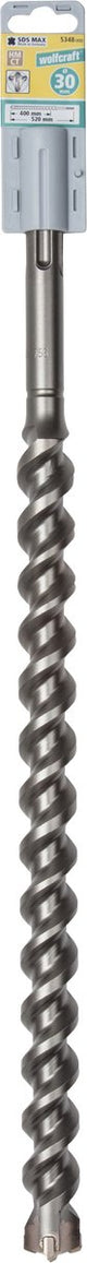 Wolfcraft – Betonbohrer 30 mm – SDS max – 520 mm lang – Hartmetall für Betonbohrer – 5348000
