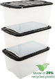 Iris Topbox Aufbewahrungsbox mit halb öffnendem Deckel – 45 l – Kunststoff – transparent schwarz – 3er-Set