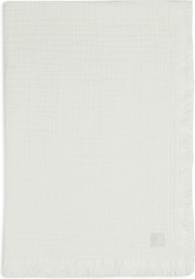 Jollein Babydecke, 120 x 120 cm, Musselinfransen – Elfenbein