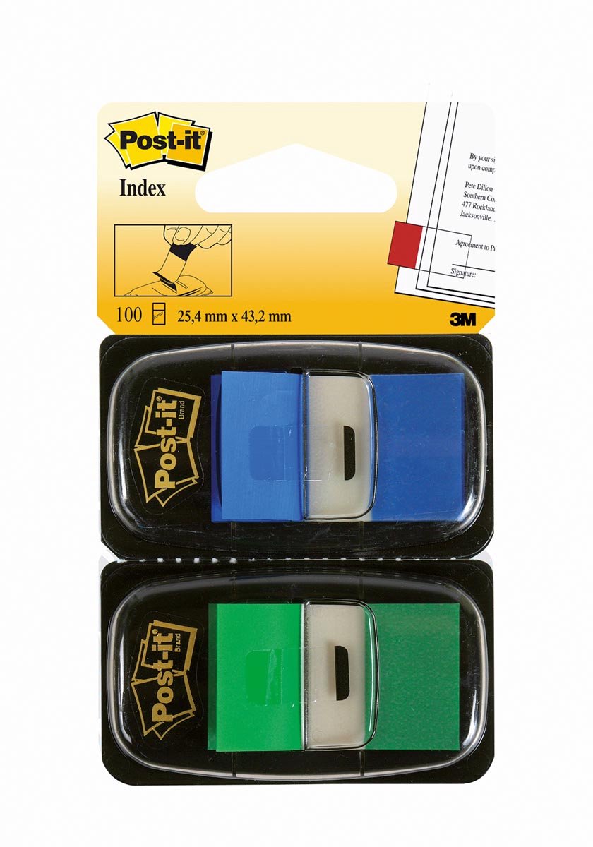 Post-it-Index Standard-Duo-Pack | 100 Tabs | grün blau