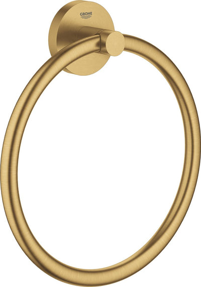 Grohe Essentials Handtuchring – ø 18 cm – Metall – Cool Sunrise gebürstet (Mattgold) – 40365gn1
