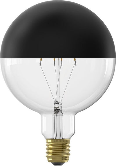 Calex G125 Top-Spiegel schwarz – E27-LED-Lampe – dimmbare Filament-Lichtquelle – 4 W – warmweißes Licht