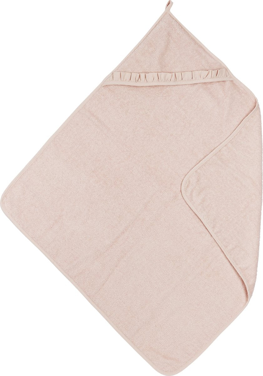Meyco Baby-Badeumhang mit Rüschen – zartrosa – 80 x 80 cm