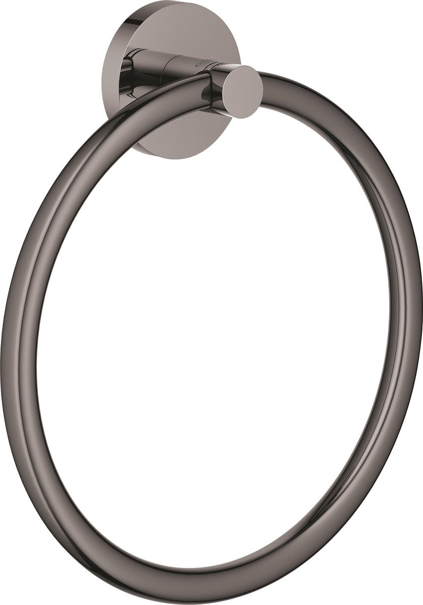Grohe Essentials Handtuchring – ø 18 cm – Metall – Hartgraphit (Anthrazit glänzend) – 40365a01