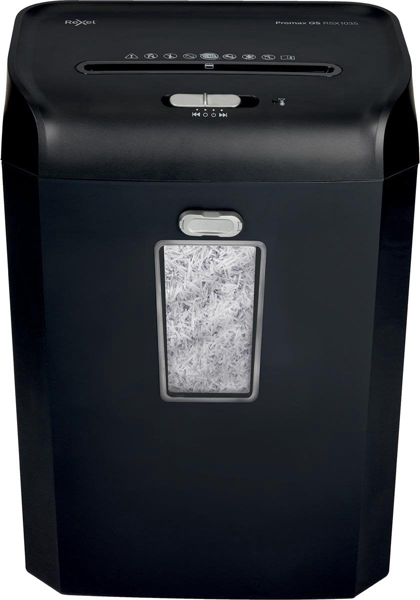 Rexel Promax QS RSX1035 Aktenvernichter – P4 vernichtet – bis zu 10 Blatt – 35 l – Schwarz